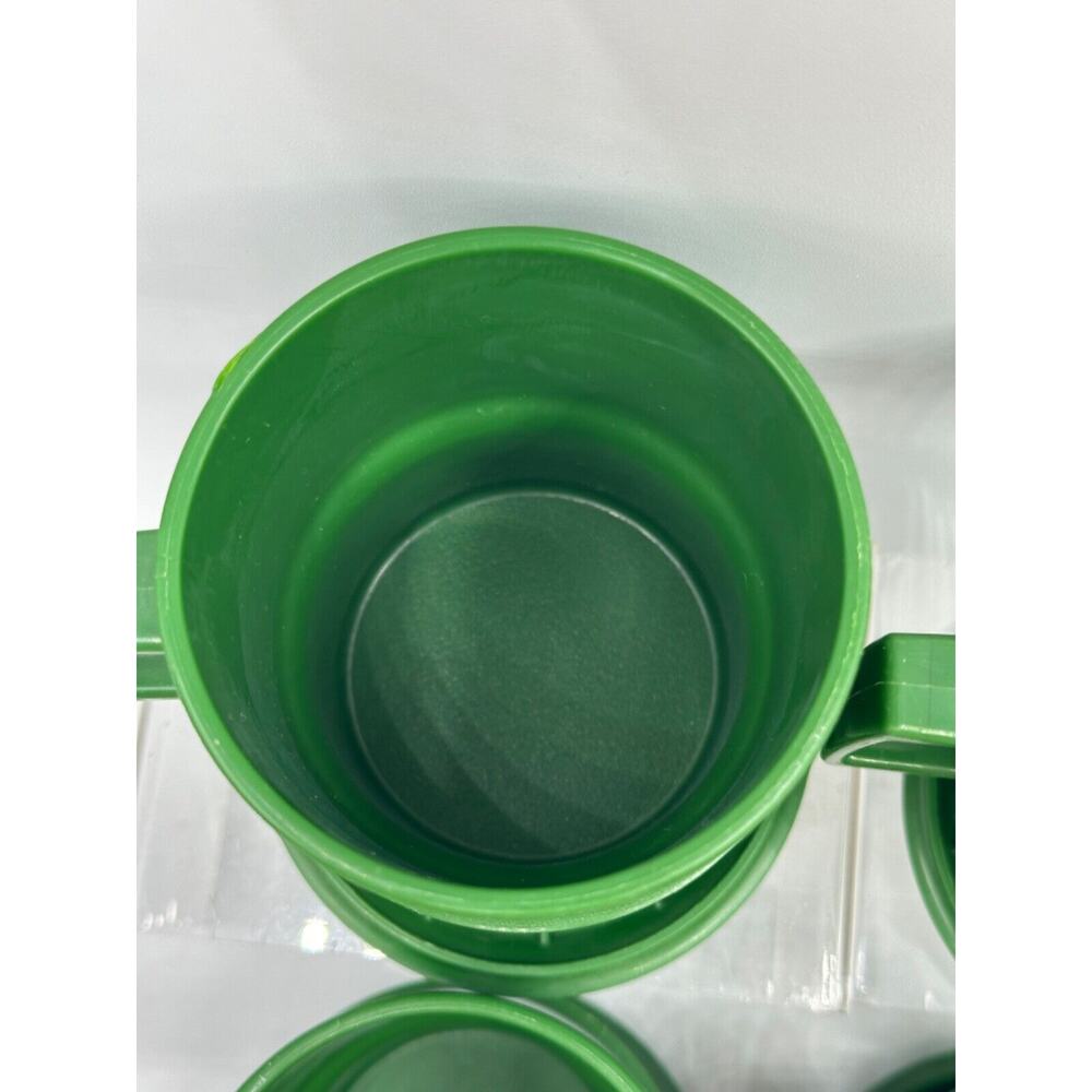 Tupperware Mugs Christmas Holiday Cups & Coasters Green Bird 1312 Vtg - Picture 6 of 11